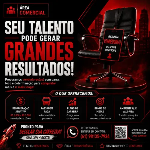 Consultor de Vendas | Remuneração de até R$ 3.500,00