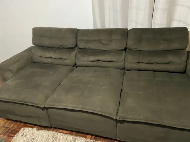 Sofá retratil e reclinável três lugares grandes