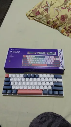 Teclado mecânico machenike k500 b61 mini switch red huano