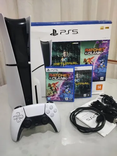 PS5; slim 1TB mídia física na caixa