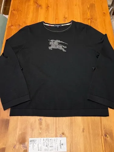 suéter burberry london feminino preto strass equestrian knight tam s 100% original