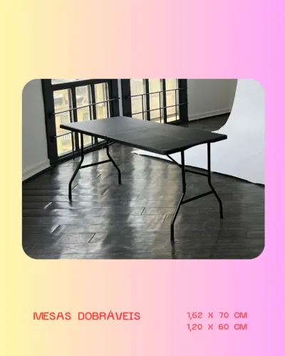 Mesa Dobrável Camping Preta
