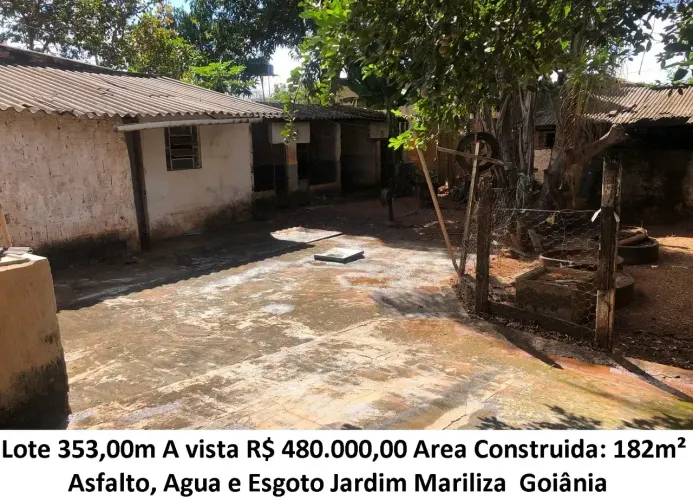 Leia a descrição: Lote 353,00m² (Casa 3 Qts) Jardim Mariliza
