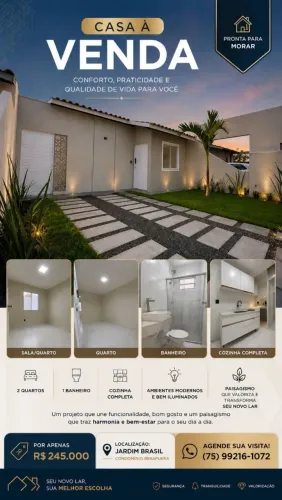 Vendo casa de 2/4 no condomínio Ibirapuera no jardim Brasil 