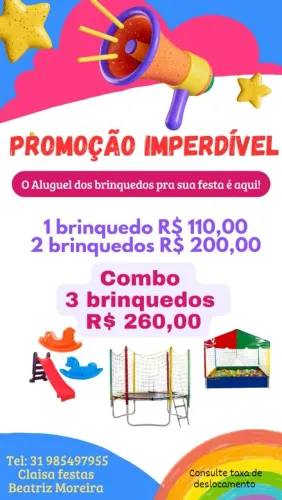Locação de brinquedos leia o anúncio