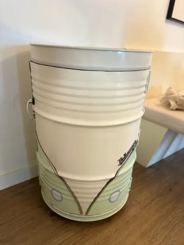 ARMÁRIO TAMBOR KOMBI RETRÔ | VERDE-MENTA E BRANCO