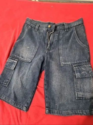 bermuda masculina jeans cargo p