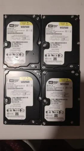 lote com 4 Unidades Hd Sata 250GB - 3.5 western digital hd para uso em PC