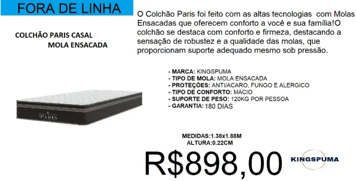 Colchão molas - compre hoje e receba em até 72 horas