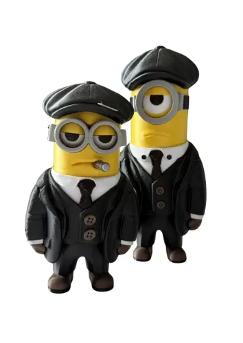 Kit 2 Bonecos Minions Peaky Blinders Action Figure 20 E 25cm