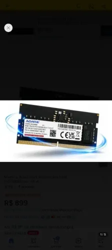 MEMÓRIA adata DDR5 8GB 1Rx16 PC5-5600B-SC0-1110-X