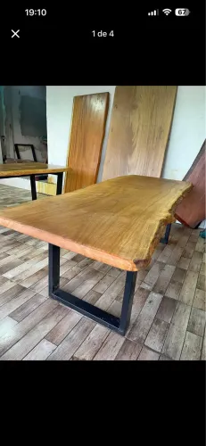 Mesa de madeira industrial