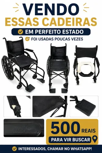 Cadeira de rodas e cadeira higiênica