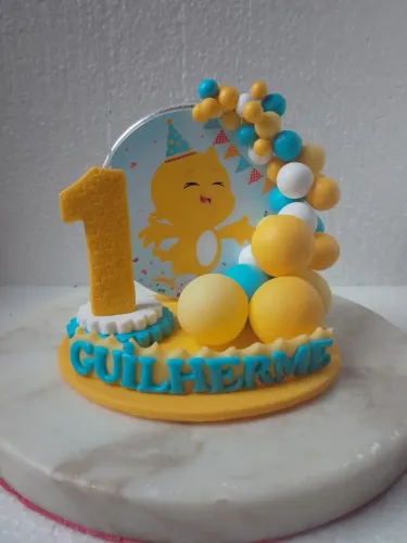 Topo de bolo Vela Cenário Personalizada 
