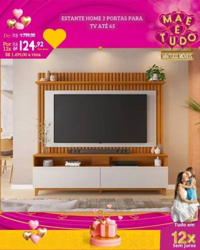 Estante home para tvs ate 65 polegadas