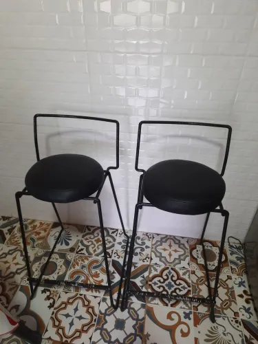 Par de banquetas de ferro