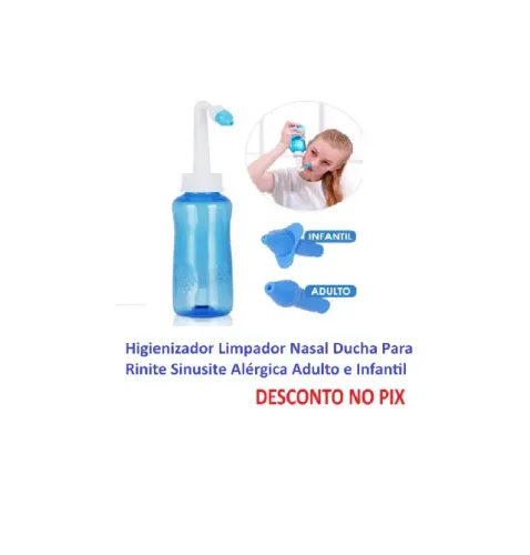 Higienizador Limpador Nasal Ducha Para Rinite Sinusite Alérgica Adulto e Infantil