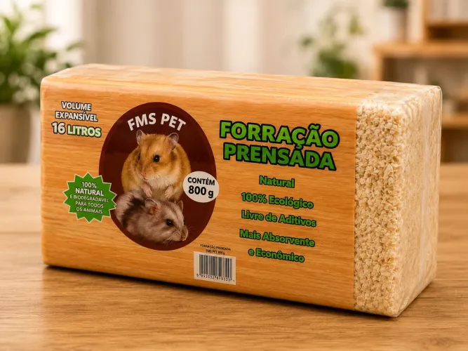 Forração Prensada para Hamster 800g - 16L Expansível - FMS Pet