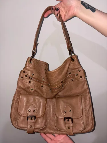 bolsa couro marrom