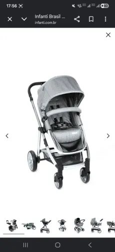 Trio Epic Lite Infanti. Carrinho, bebê conforto e base isofix.