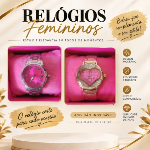 Relógio Feminino Modelos Variados - Aço Não Inoxidável