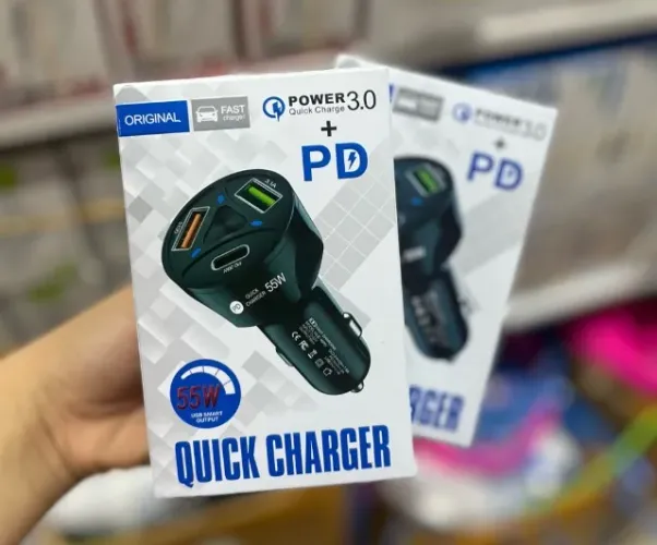 kit 10 Carregador Celular Veicular Carro Automotivo Saída Usb- 3 saida 55 w powe