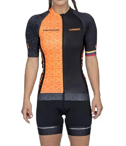 Camiseta Feminina Ciclismo Supreme Cartagena Laranja Woom Promoção