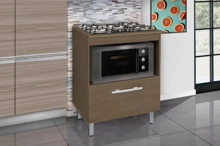Balcao / Gabinete p/ cooktop de 05 bocas Prátic = Frete grátis!