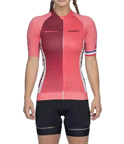 Camiseta Feminina Ciclismo Supreme Marselle Rosa Woom Promoção