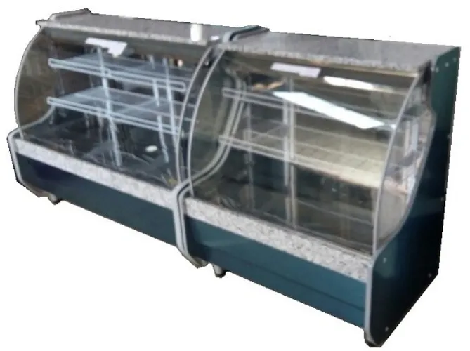Conjunto Vitrine Confeitaria tampo granito