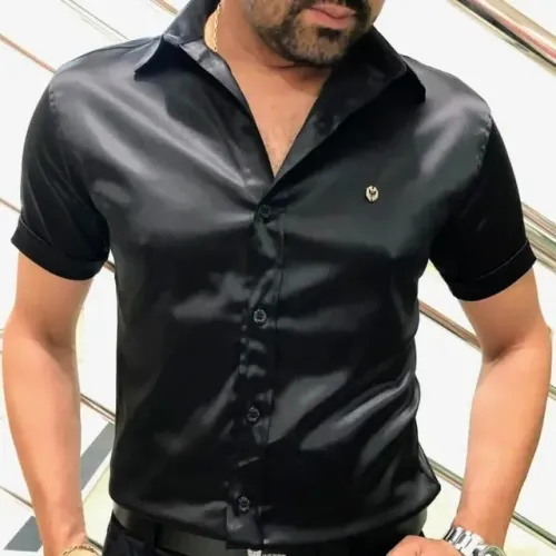 Camisas Manga Curtas Acetinada 