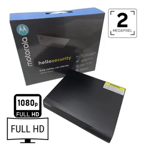 Dvr Motorola Híbrido 1080p Lite 8 Canais H265+ 2 Canais IP Mtd081L0013