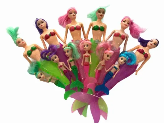 Boneca Sereia com luz kit com 12 bonecas