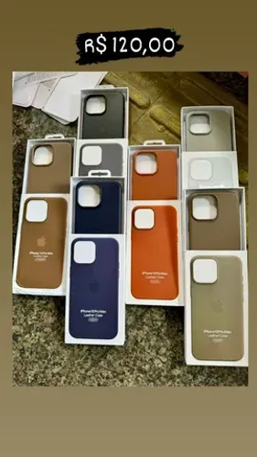 Capa Couro Magsafe Iphone 11 12 13 14 15 16 17 18 pro plus pro max
