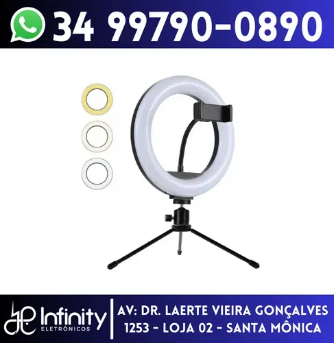 Ring Light 8 polegadas de Mesa c/ Suporte Celular