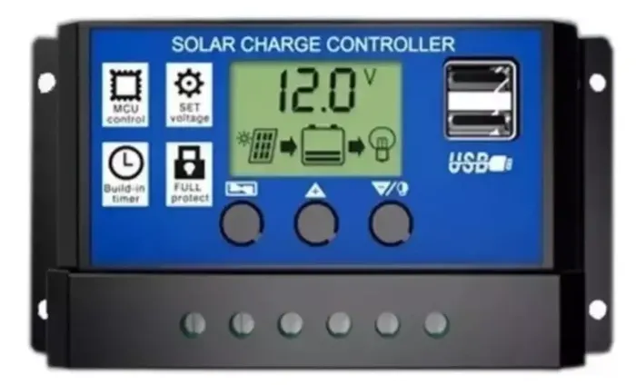 Controlador Solar Carga Pwm Lcd 30a Usb Regulador Automático para Energia Solar