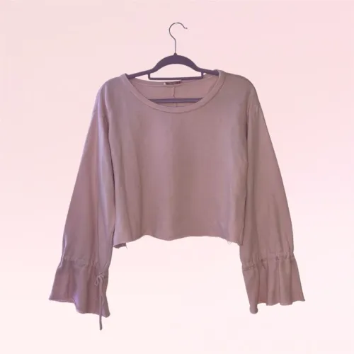 Blusa Cropped com Detalhes nas Mangas - Forever 21