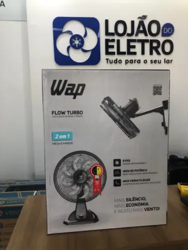 Ventilador Wap Flow Turbo 2 em 1 Mesa e Parede 180W - Novo