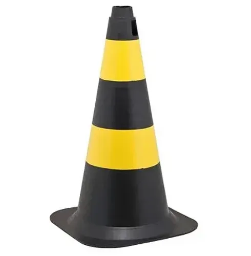 Cone para Sinalização em PVC 50cm Amarelo e Preto Worker