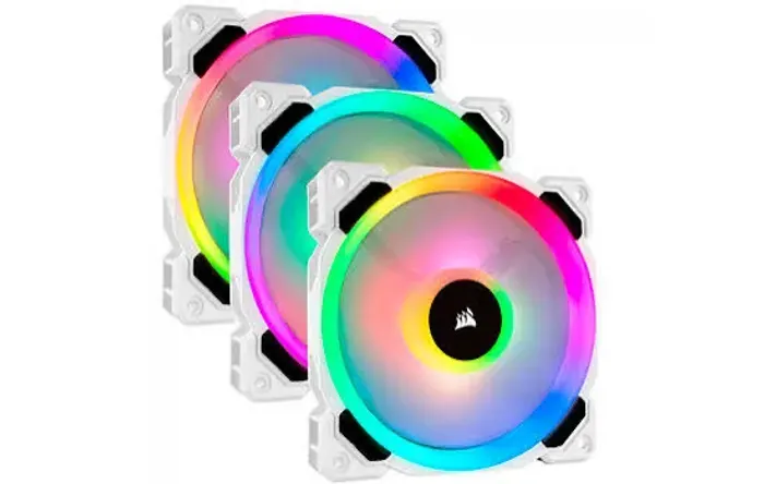 Kit 3x Cooler Corsair LL120 RGB Branca LACRADO | Fans | Ventoinha