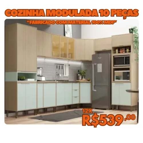 Cozinha Modulada 10 Peças - Versatilidade e Estilo em Duas Cores!