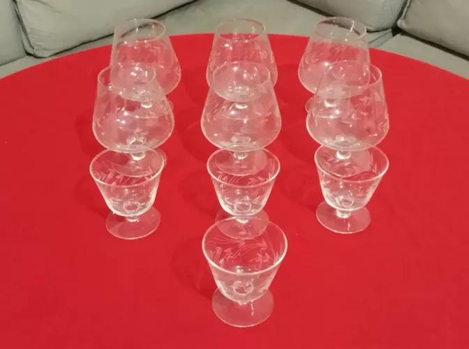Conjunto de Taças de Cristal bizotado