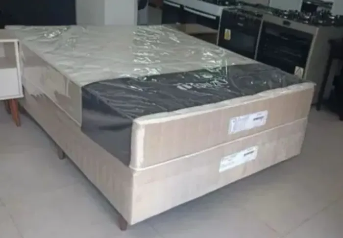 Cama Box Casal com Colchão Molas Ensacadas