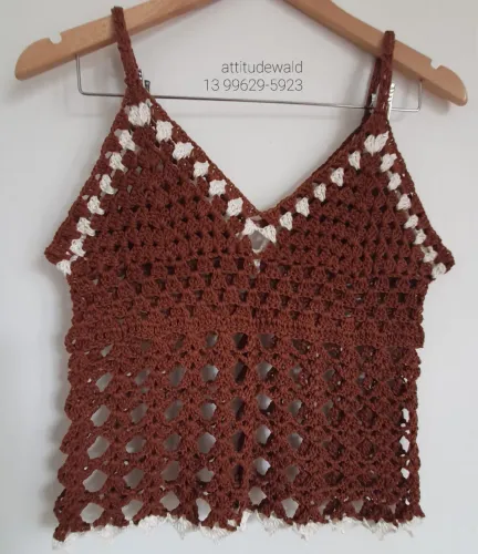 Blusa crochê linda tamanho unico