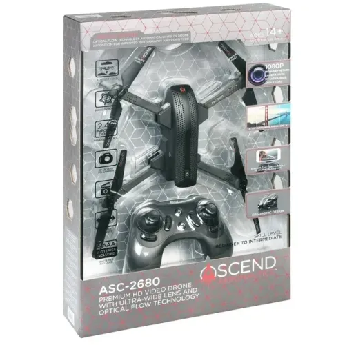 Drone Ascend Aeronautics Asc-2680 Premium Hd Câmera 1080p - Preto