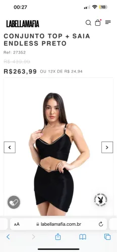 Conjunto Top + Saia Endless Preto Labellamafia (Novo, na etiqueta ) Tamanho P 