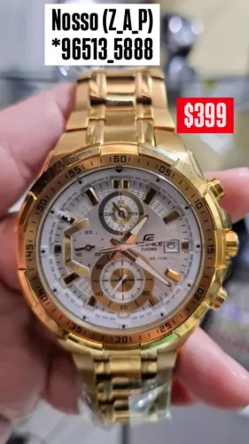 Relógio CASIO EDIFICE DOURADO CRONÓGRAFO FUNCIONAL 