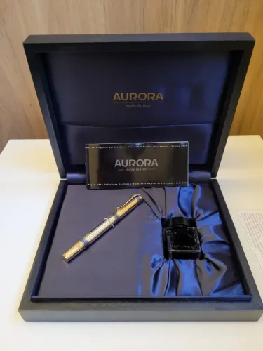 Caneta Aurora 75th Anniversary Vermeil Ltd Fountain 