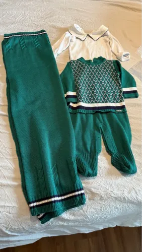 Saída maternidade! Conjunto de tricô infantil verde