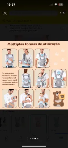 Bolsa Canguru Ergonômico Baby Bear Premium Cor Rosa